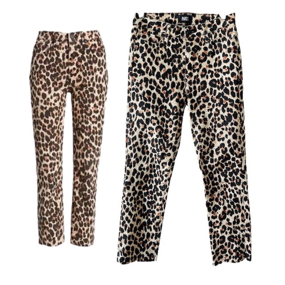 Paige Hoxton Leopard Print Straight Ankle Jeans Size 27